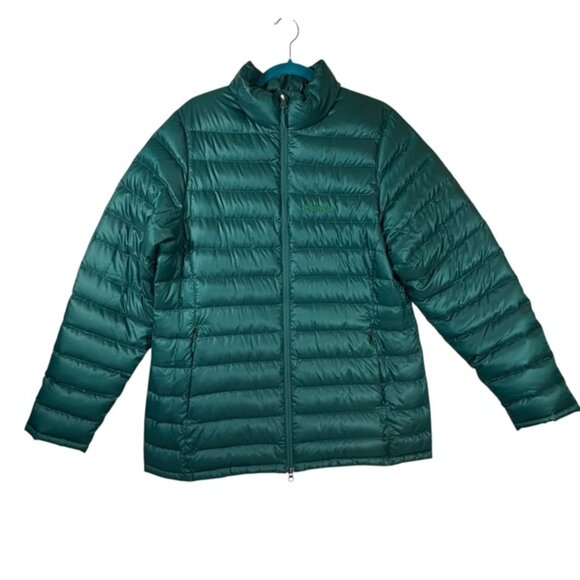Marmot Women's Goose Down Jacket Quilted Puffer 800 Fill  Emerald Green XL - Picture 1 of 7